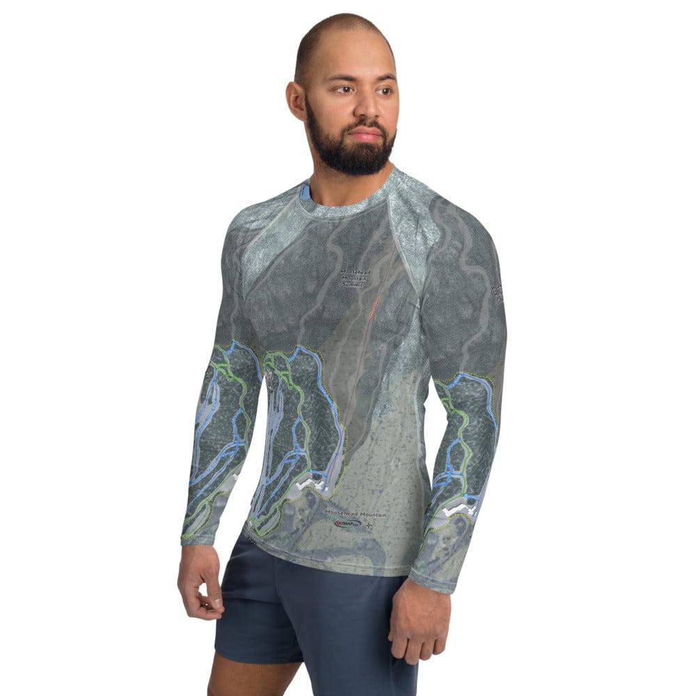 Moosehead Mountain, Maine Ski Trail Map Men's Base Layer Top - Powderaddicts
