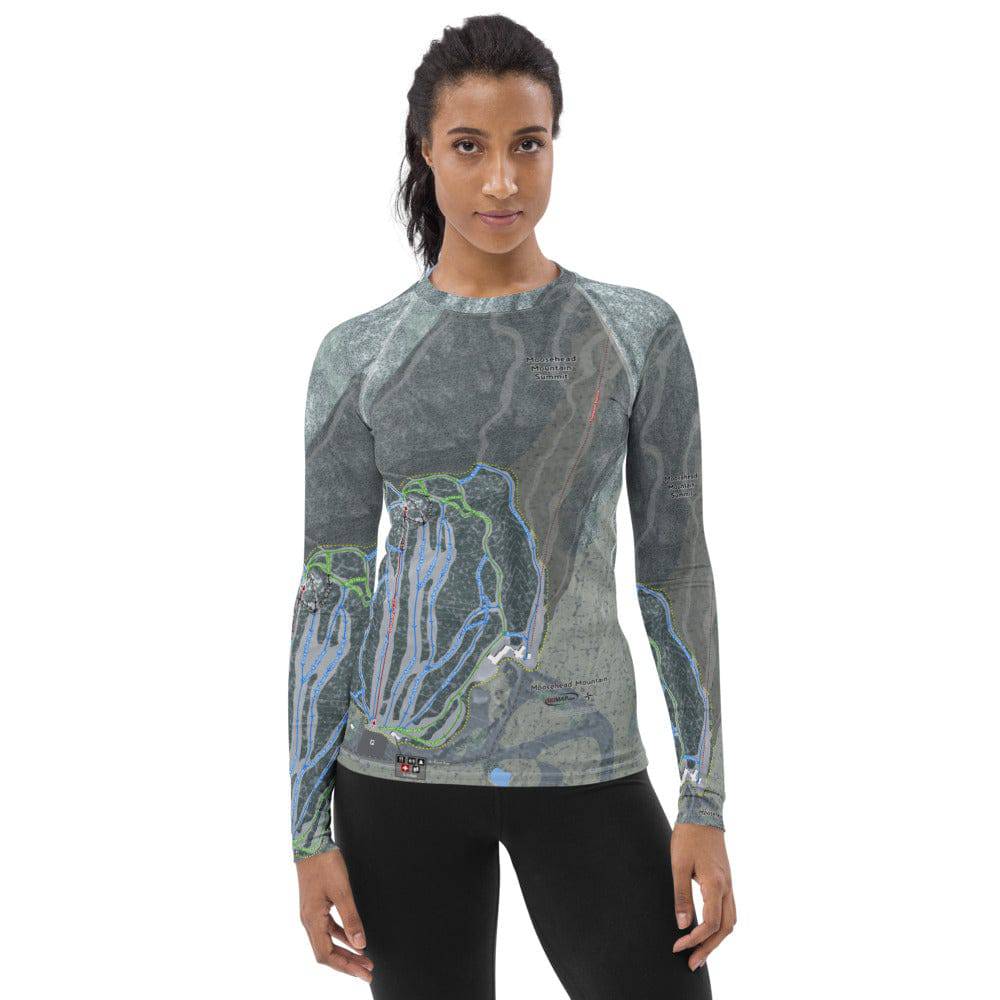Moosehead Mountain, Maine Ski Trail Map Women's Base Layer Top