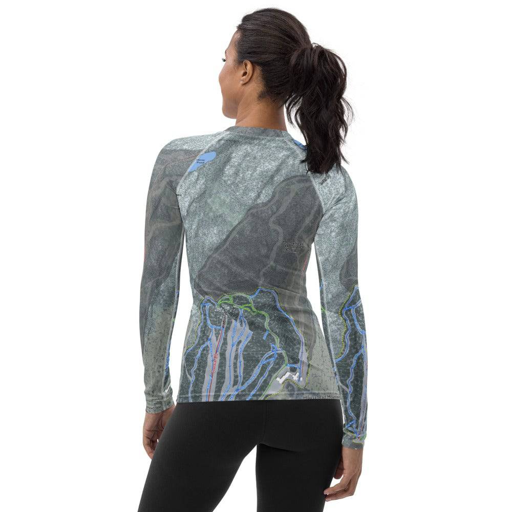 Moosehead Mountain, Maine Ski Trail Map Women&#39;s Base Layer Top - Powderaddicts