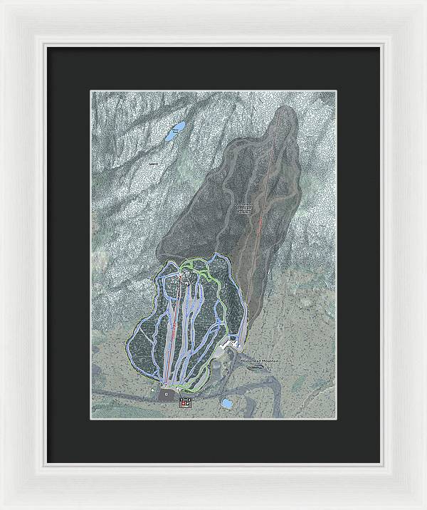 Moosehead Mountain Ski Trail Map - Framed Print - Powderaddicts