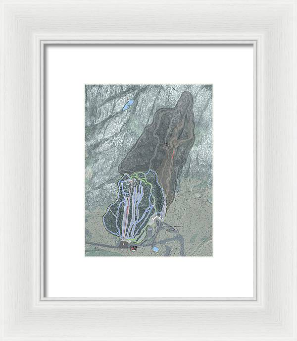 Moosehead Mountain Ski Trail Map - Framed Print - Powderaddicts
