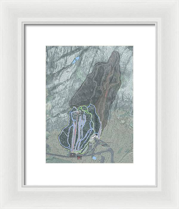 Moosehead Mountain Ski Trail Map - Framed Print - Powderaddicts
