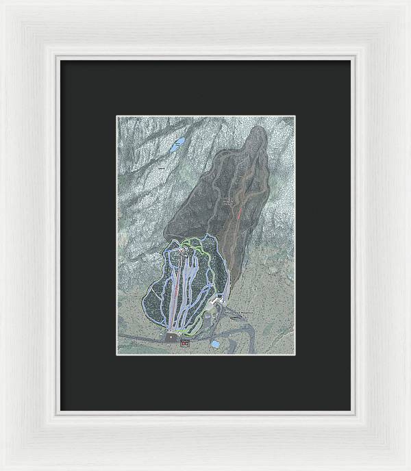 Moosehead Mountain Ski Trail Map - Framed Print - Powderaddicts