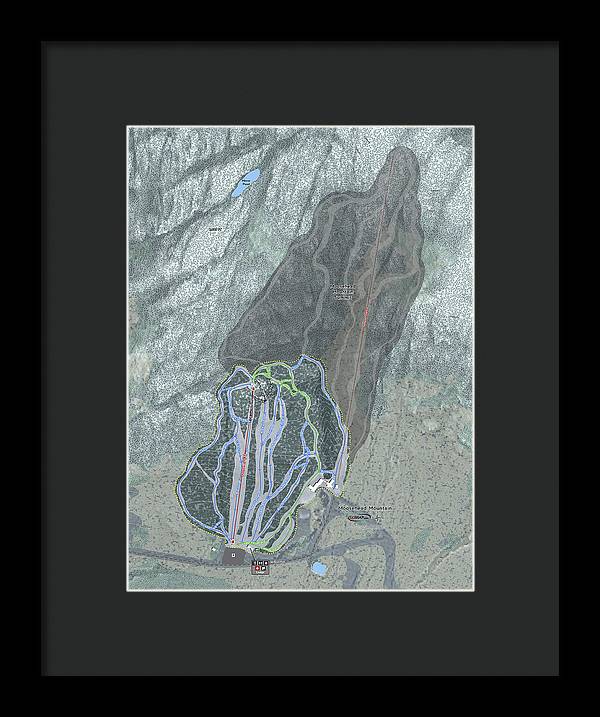 Moosehead Mountain Ski Trail Map - Framed Print - Powderaddicts