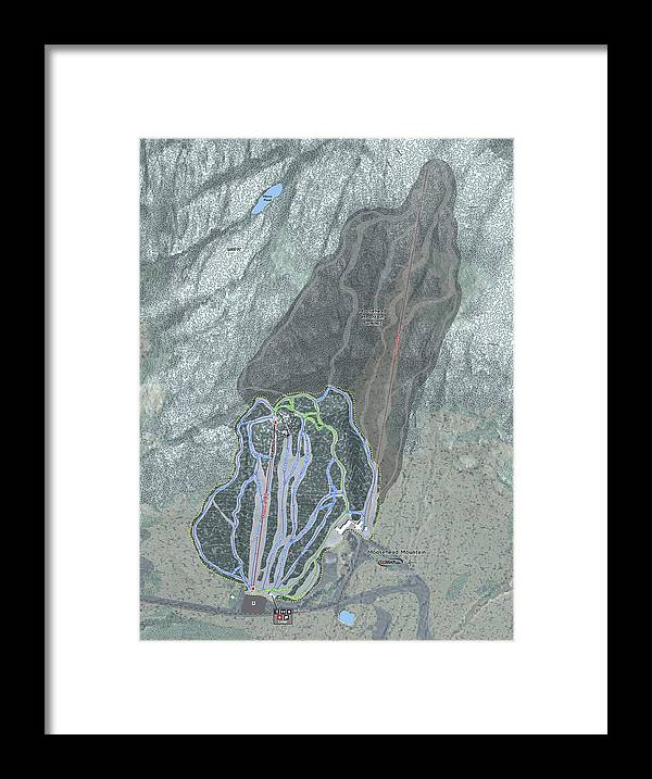 Moosehead Mountain Ski Trail Map - Framed Print - Powderaddicts