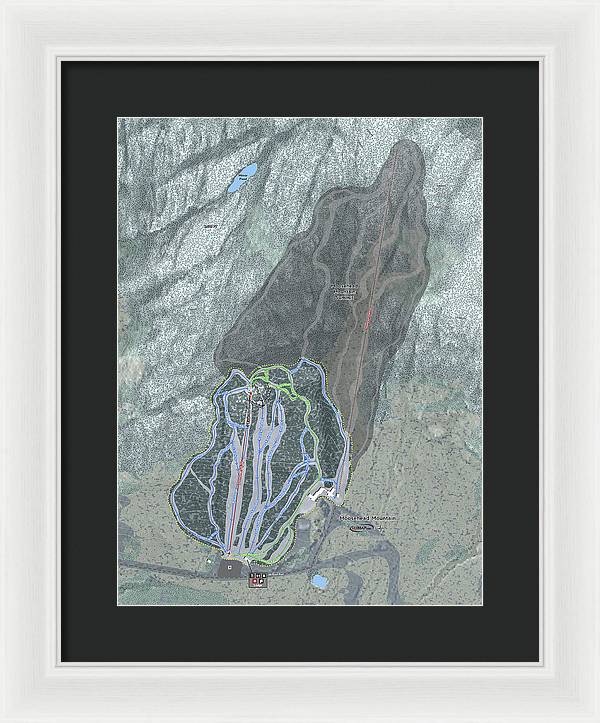 Moosehead Mountain Ski Trail Map - Framed Print - Powderaddicts