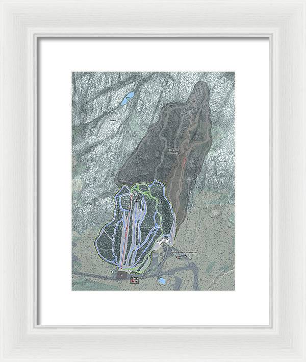 Moosehead Mountain Ski Trail Map - Framed Print - Powderaddicts