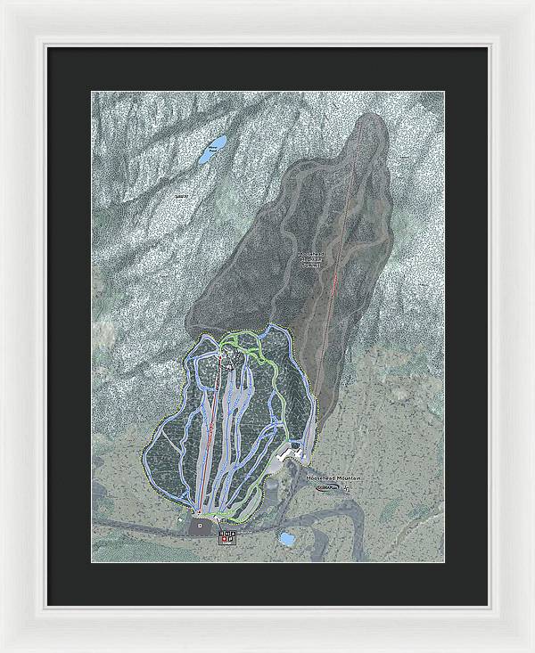 Moosehead Mountain Ski Trail Map - Framed Print - Powderaddicts