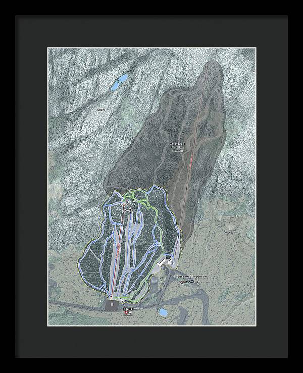 Moosehead Mountain Ski Trail Map - Framed Print - Powderaddicts