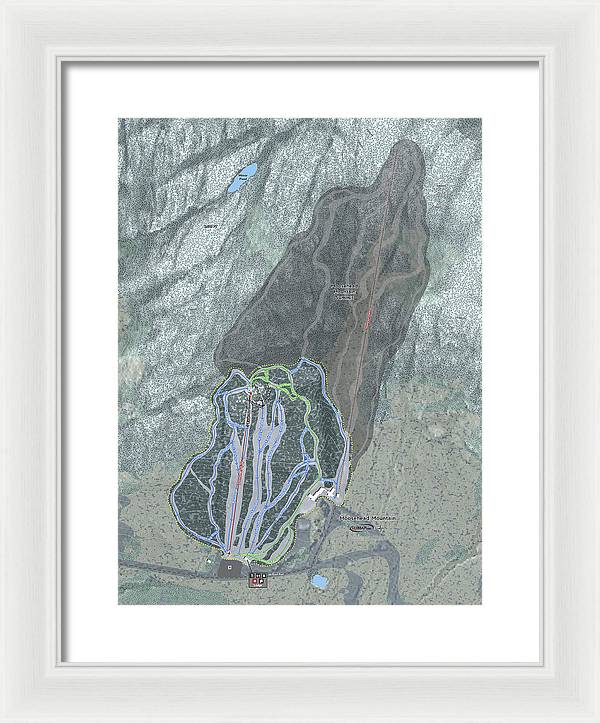 Moosehead Mountain Ski Trail Map - Framed Print - Powderaddicts