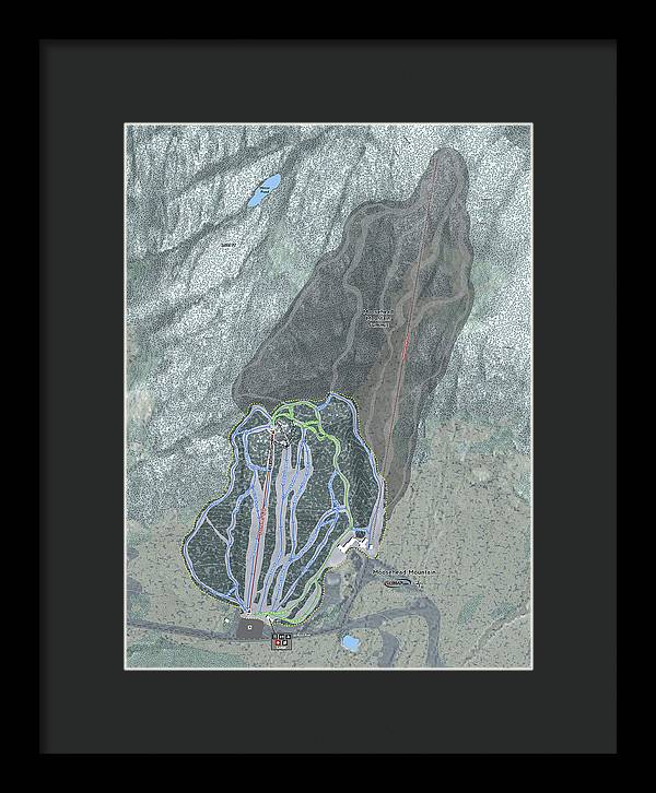 Moosehead Mountain Ski Trail Map - Framed Print - Powderaddicts