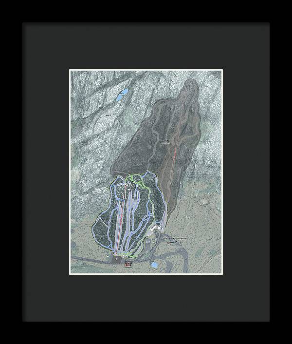 Moosehead Mountain Ski Trail Map - Framed Print - Powderaddicts