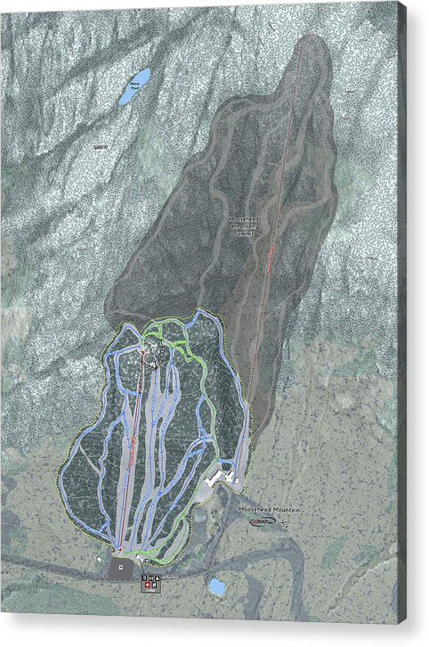 Moosehead Mountain Ski Trail Map - Acrylic Print - Powderaddicts