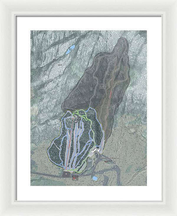Moosehead Mountain Ski Trail Map - Framed Print - Powderaddicts