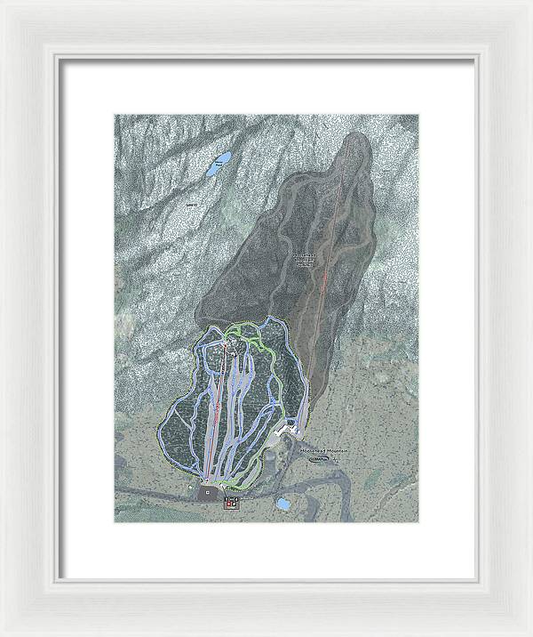 Moosehead Mountain Ski Trail Map - Framed Print - Powderaddicts