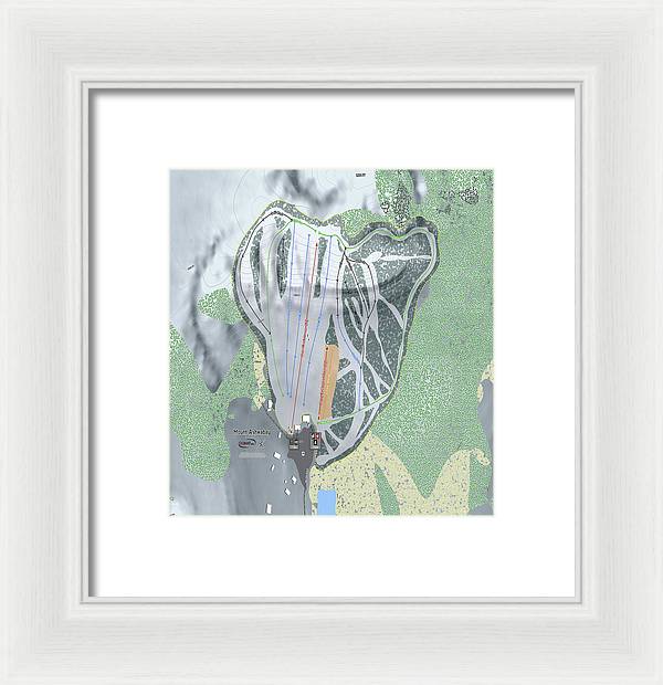 Mount Ashwabay Ski Trail Map - Framed Print - Powderaddicts