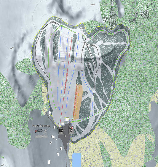 Mount Ashwabay Ski Trail Map - Art Print - Powderaddicts