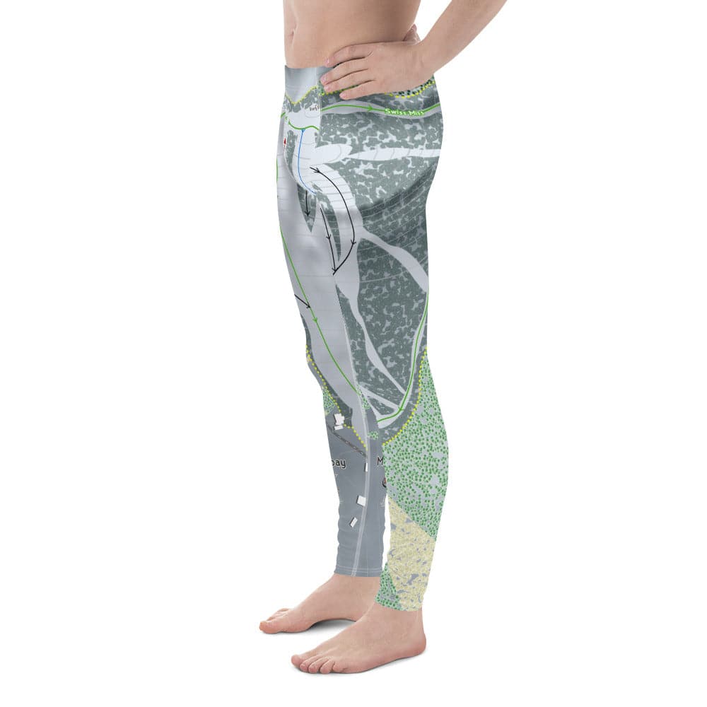 Mount Ashwabay, Wisconsin Ski Trail Map Men's Base Layer Bottom - Powderaddicts