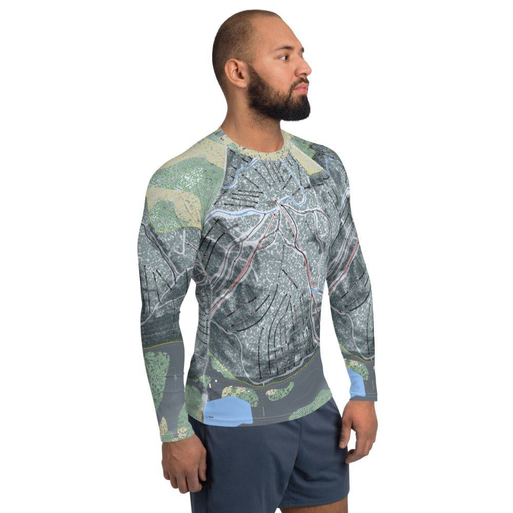 Mount Bohemia, Michigan Ski Trail Map Men's Base Layer Top - Powderaddicts