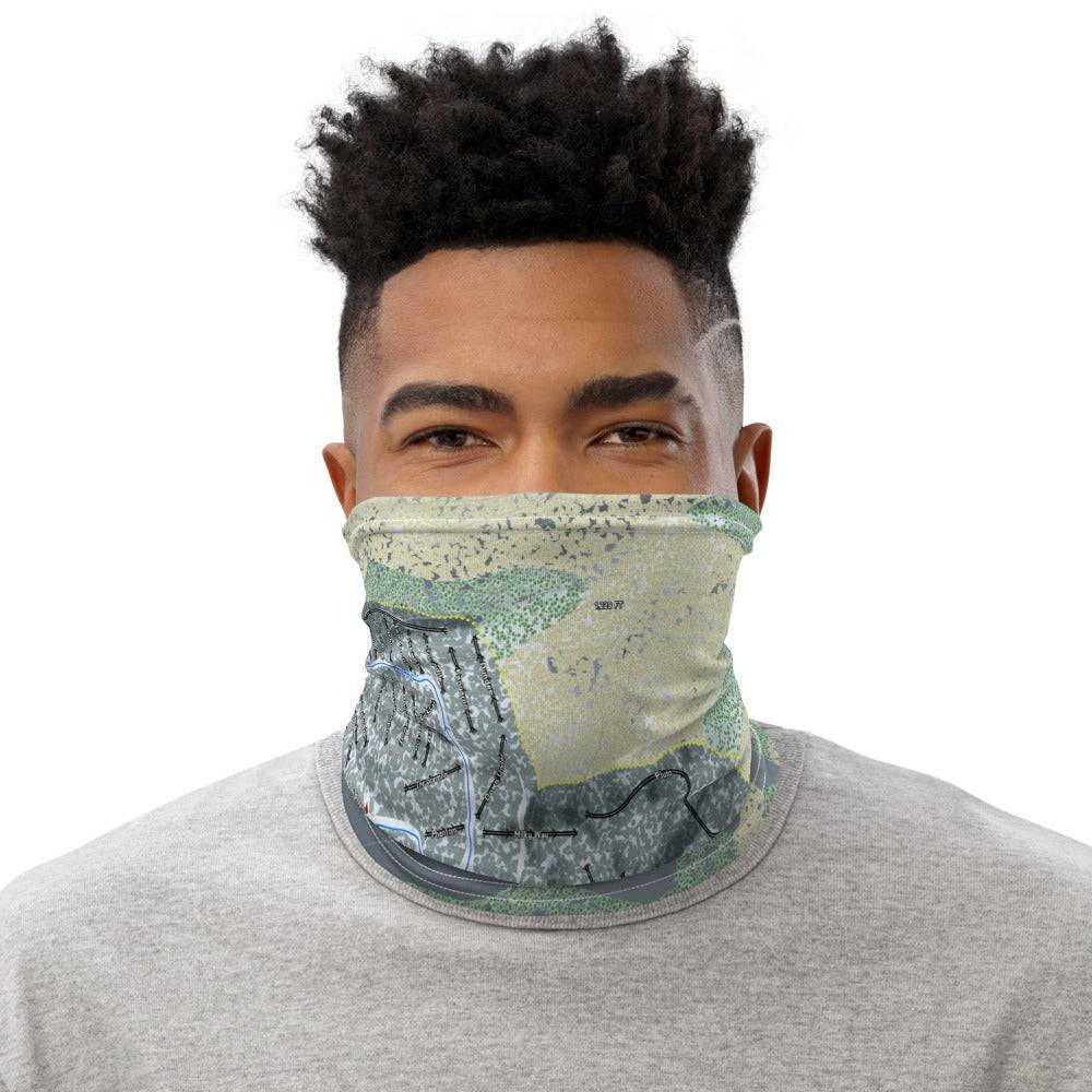 Mount Bohemia, Michigan Ski Trail Map Printed Neck Gaiter