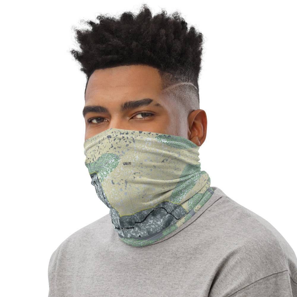 Mount Bohemia, Michigan Ski Trail Map Printed Neck Gaiter - Powderaddicts
