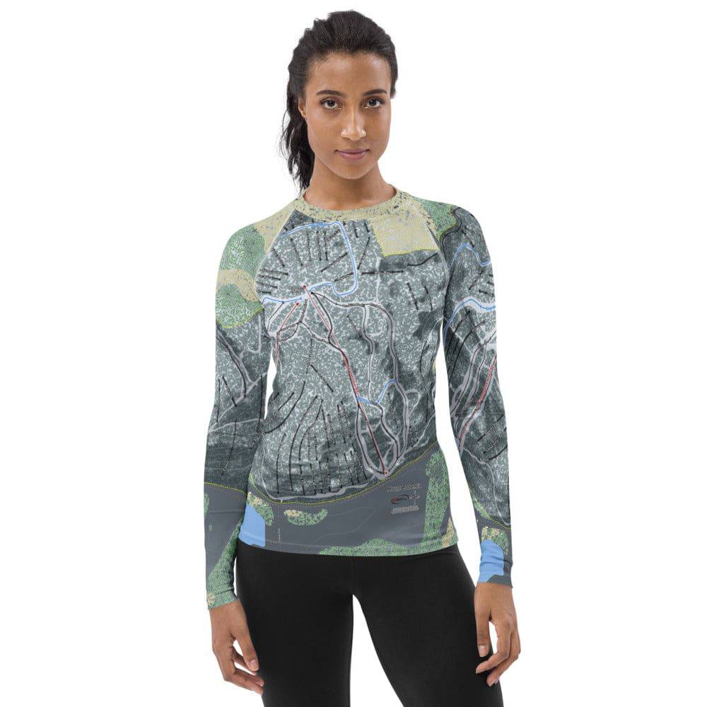 Mount Bohemia, Michigan Ski Trail Map Women's Base Layer Top - Powderaddicts
