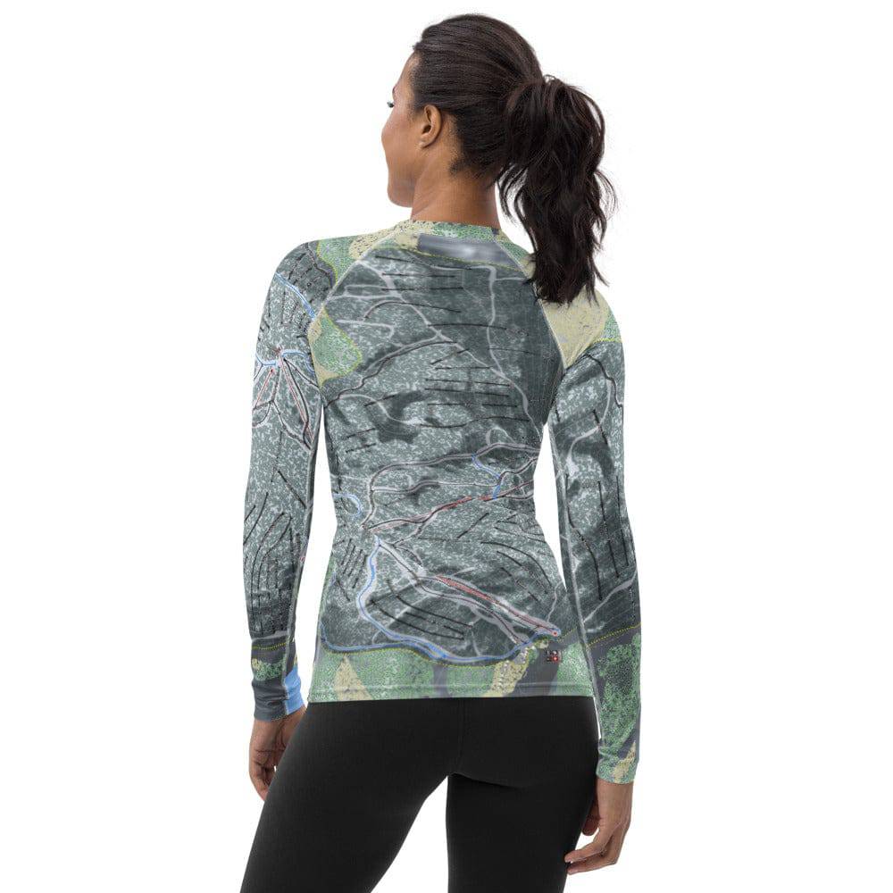 Mount Bohemia, Michigan Ski Trail Map Women's Base Layer Top - Powderaddicts