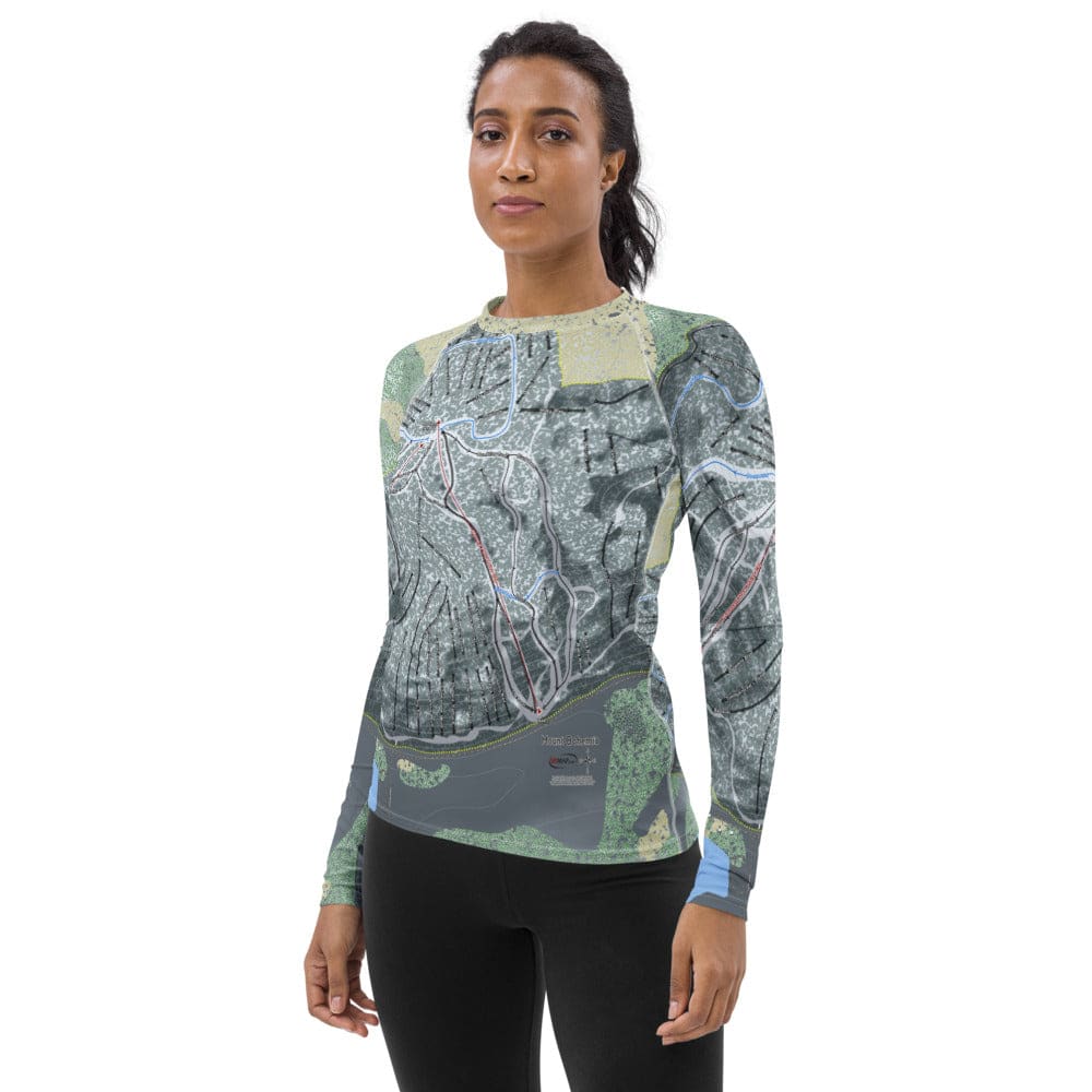 Mount Bohemia, Michigan Ski Trail Map Women's Base Layer Top - Powderaddicts
