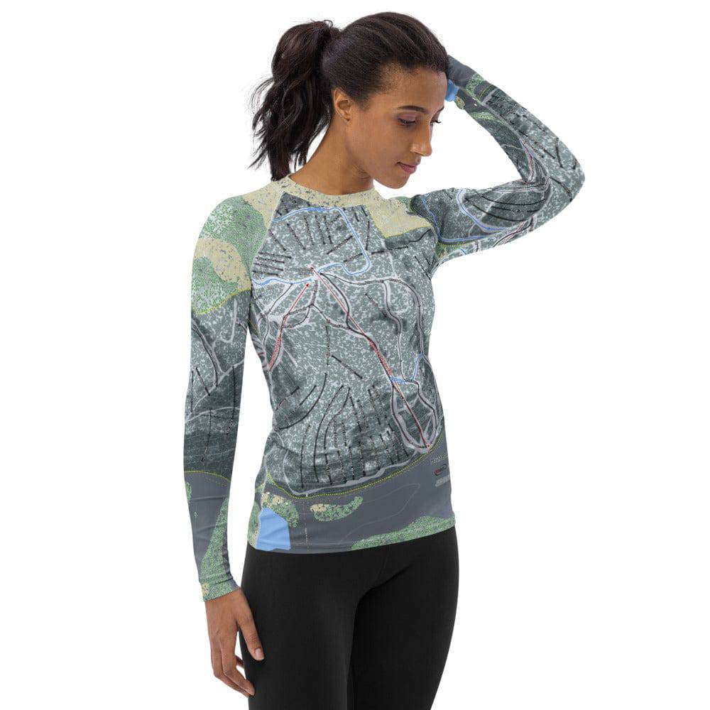 Mount Bohemia, Michigan Ski Trail Map Women's Base Layer Top - Powderaddicts