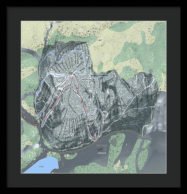 Mount Bohemia Ski Trail Map - Framed Print - Powderaddicts
