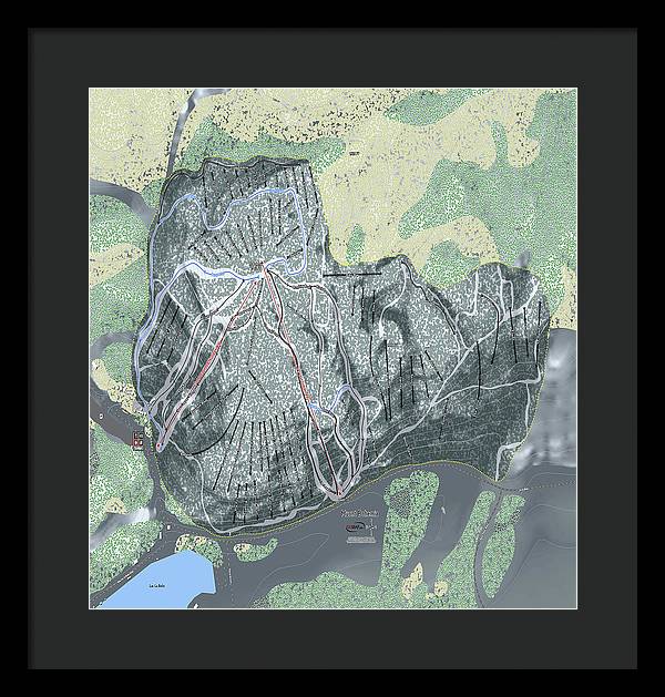 Mount Bohemia Ski Trail Map - Framed Print - Powderaddicts