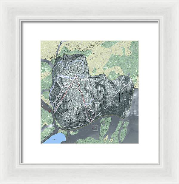 Mount Bohemia Ski Trail Map - Framed Print - Powderaddicts
