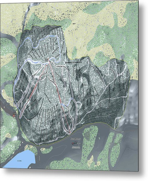 Mount Bohemia Ski Trail Map - Metal Print - Powderaddicts