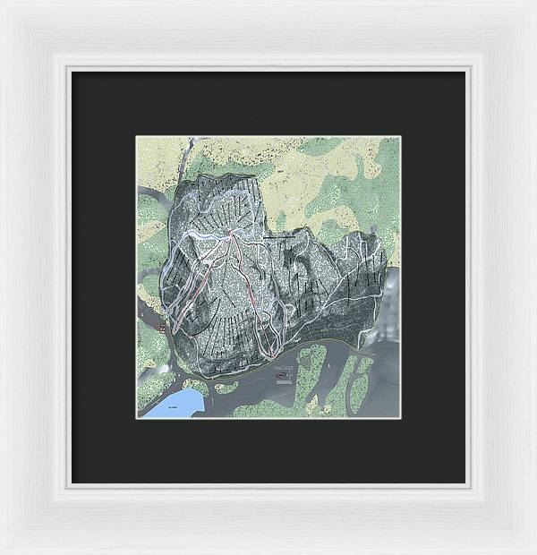 Mount Bohemia Ski Trail Map - Framed Print - Powderaddicts