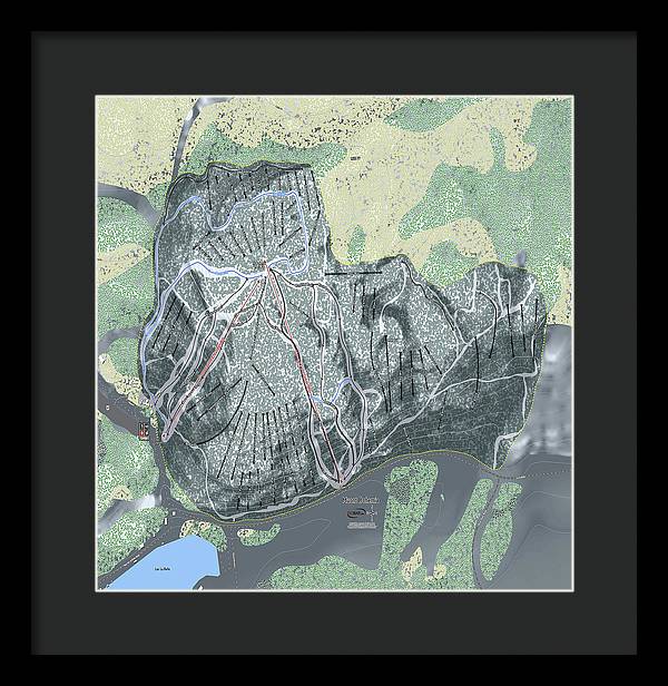 Mount Bohemia Ski Trail Map - Framed Print - Powderaddicts