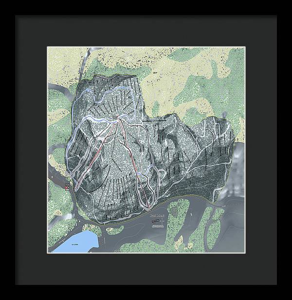 Mount Bohemia Ski Trail Map - Framed Print - Powderaddicts