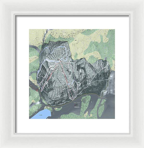 Mount Bohemia Ski Trail Map - Framed Print - Powderaddicts