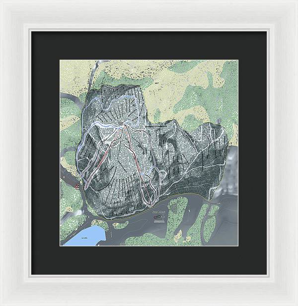 Mount Bohemia Ski Trail Map - Framed Print - Powderaddicts