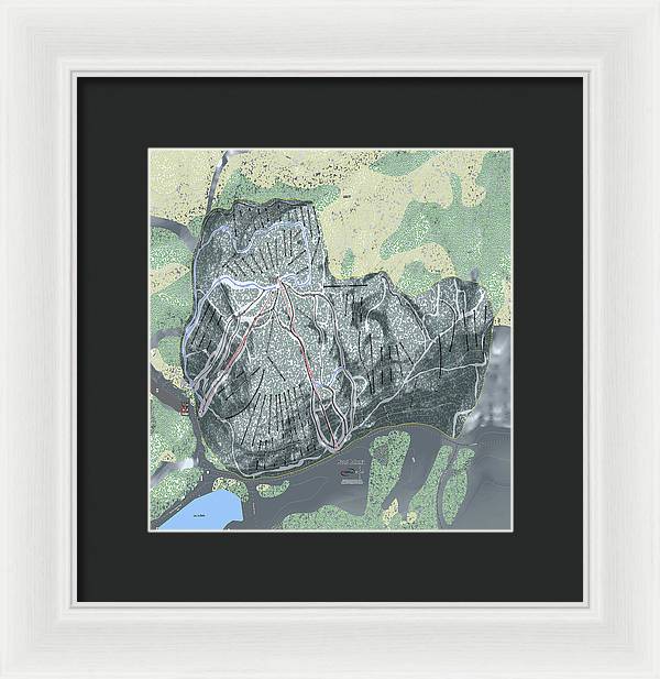 Mount Bohemia Ski Trail Map - Framed Print - Powderaddicts