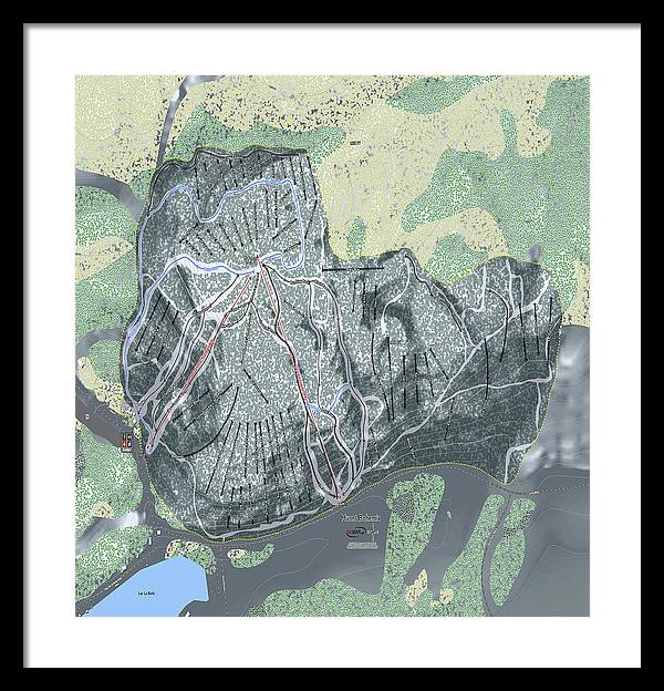 Mount Bohemia Ski Trail Map - Framed Print - Powderaddicts