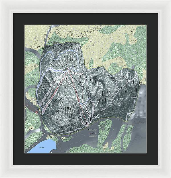 Mount Bohemia Ski Trail Map - Framed Print - Powderaddicts