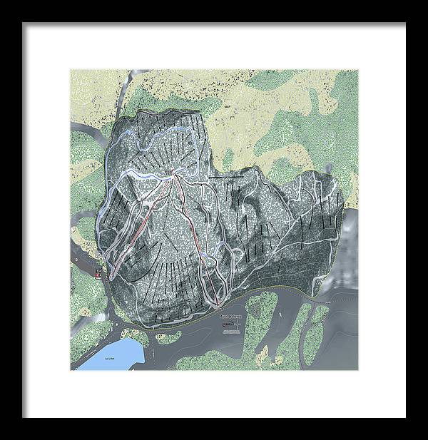 Mount Bohemia Ski Trail Map - Framed Print - Powderaddicts