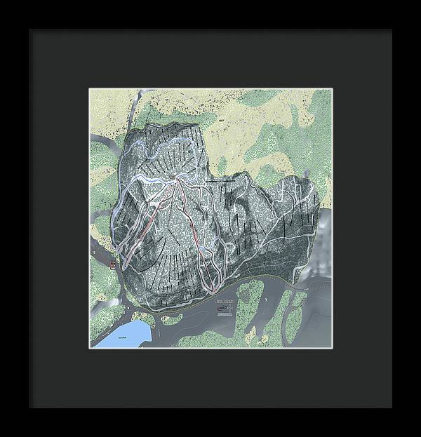 Mount Bohemia Ski Trail Map - Framed Print - Powderaddicts