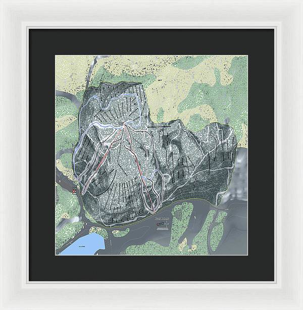 Mount Bohemia Ski Trail Map - Framed Print - Powderaddicts