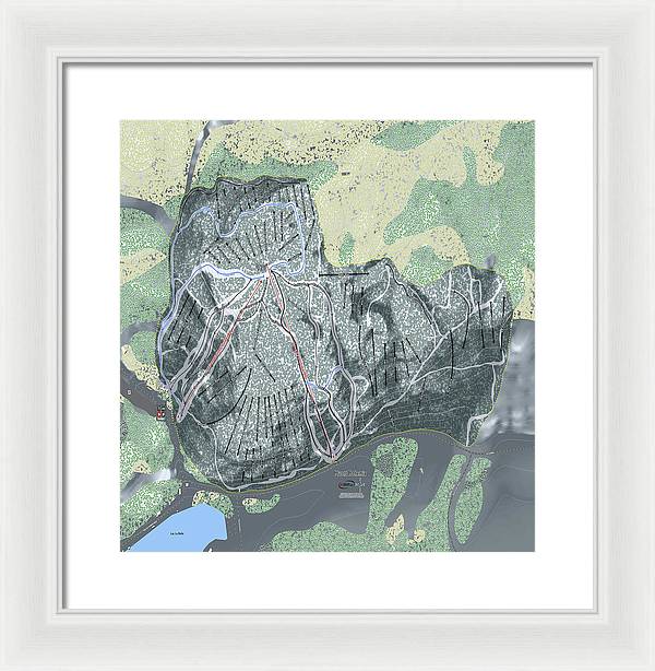 Mount Bohemia Ski Trail Map - Framed Print - Powderaddicts