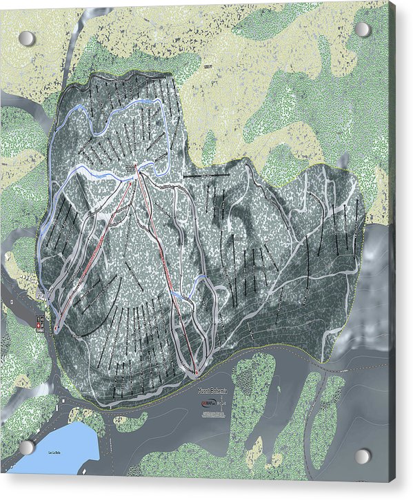 Mount Bohemia Ski Trail Map - Acrylic Print - Powderaddicts