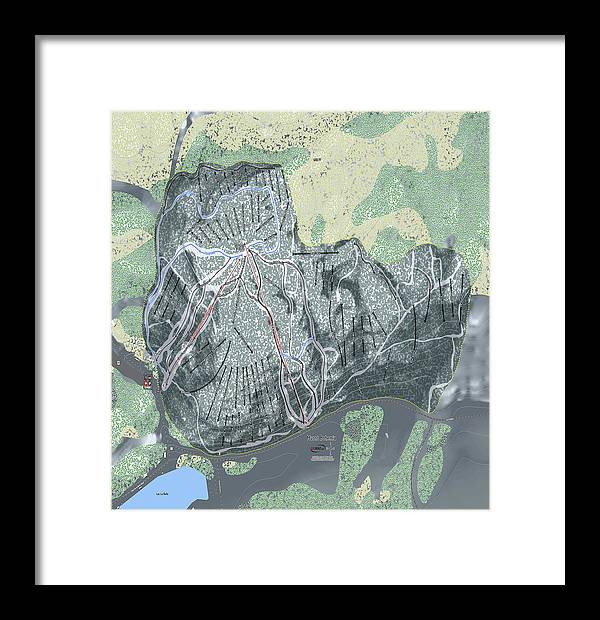 Mount Bohemia Ski Trail Map - Framed Print - Powderaddicts