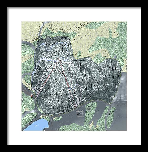 Mount Bohemia Ski Trail Map - Framed Print - Powderaddicts