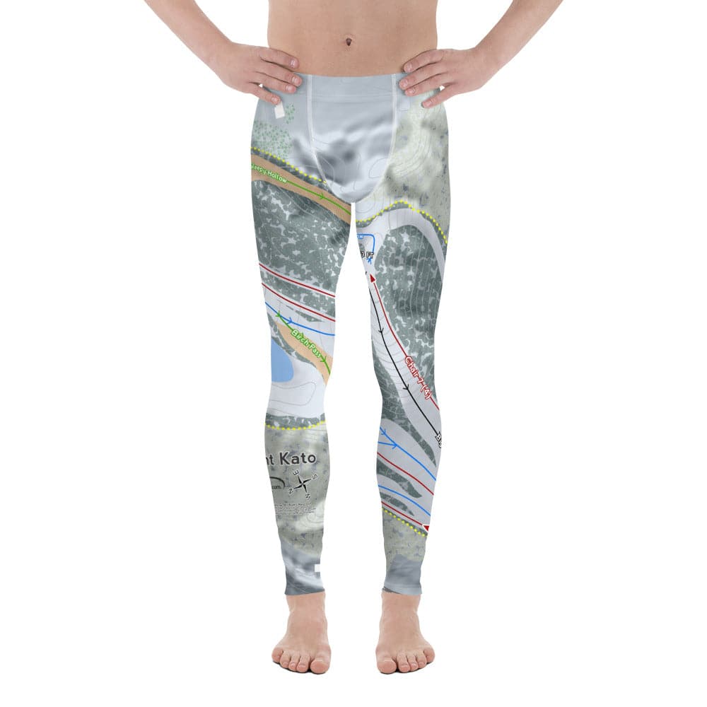 Mount Kato, Minnesota Ski Trail Map Men's Base Layer Bottom