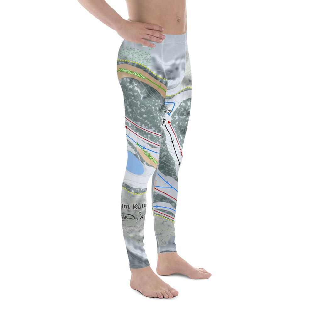 Mount Kato, Minnesota Ski Trail Map Men&#39;s Base Layer Bottom - Powderaddicts